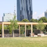 Schattige Holzpergolen für heiße Sommertage auf der Donauinsel