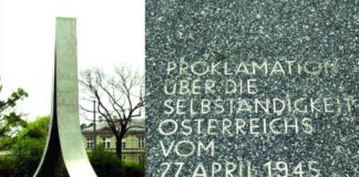 (C) zVg: Am 27. April 1945 unterzeichneten Vertreter der SPÖ, ÖVP und KPÖ die Unabhängigkeit Österreichs.