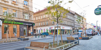 (C) Schedl Ludwig: Die Bezirke Ottakring, Neubau und Josefstadt möchten mehr Platz für Fußgänger schaffen. Im Bild: Die umgestaltete Thaliastraße.