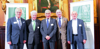 (C) Verena Podiwinsky: Die Geschicke des Cottage Vereins lenkt eine Gemeinschaft engagierter Herren (v. l.): DI Wolfgang Gräsel, Dr. Erich Stöger, DI Thomas Feiger, Mag. Michael Stergar und Dr. Daniel Reischer.