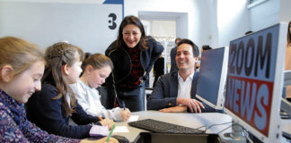 (C) PID/Votava: Veronica Kaup-Hasler und Christoph Wiederkehr im Kindermuseum.