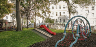 (C) BV 6: Der neu gestaltete Spielplatz im Loquaipark bietet den jungen Menschen im Bezirk eine tolle Möglichkeit, sich an der frischen Luft auszutoben.
