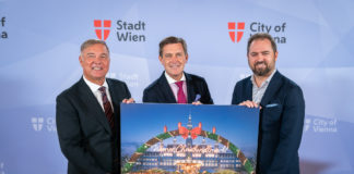 (C) Bohmann / PID: Der Wiener Christkindlmarkt wird neu umgesetzt. WKW-Präsident Walter Ruck, Stadtrat Peter Hanke und Gemeinderat Markus Ornig bei der Präsentation des neuen Konzepts.