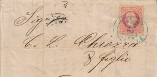 (C) Scan VF-Auktionen: 3 Kreuzer Farbfehldruckbrief in Rot statt Grün 1870