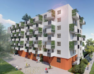 (C) archimedia.at: Der neue Gemeindebau in der Ödenburger Straße ist ab Sommer bezugsfertig.