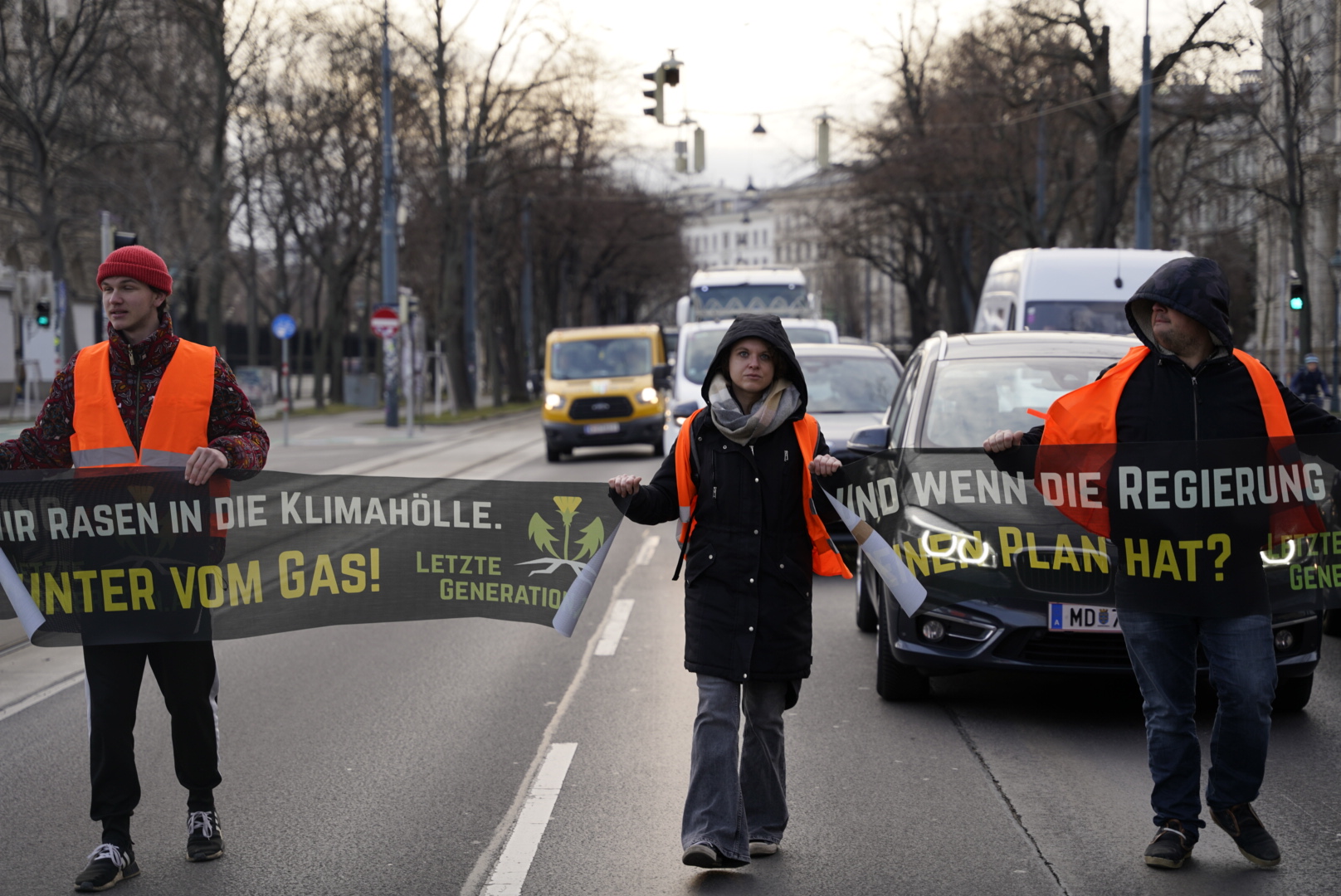 Klimaprozession der Letzten Generation am Ring