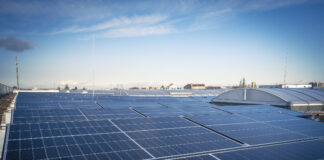 (C) Michael Horak / Wien Energie: Die Anlage in Simmering ist eine der größten Aufdach-Photovoltaikanlage der Stadt.