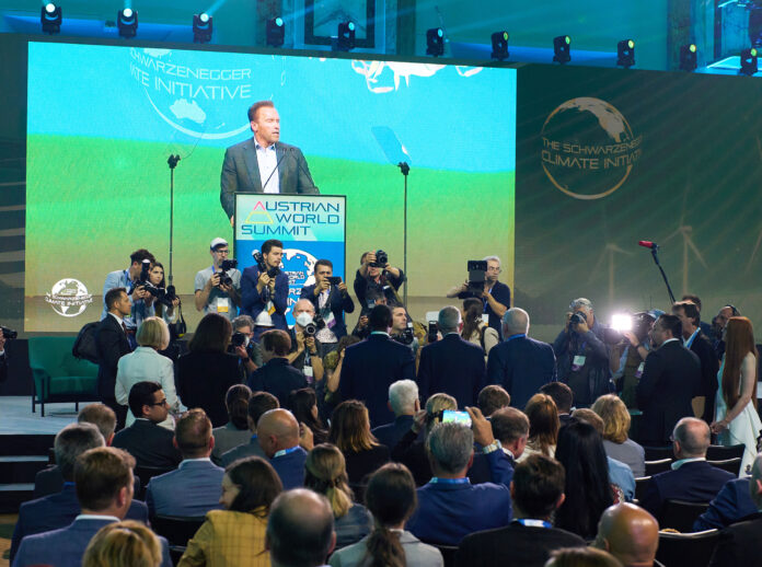 (C) The Schwarzenegger Climate Initiative: Bereits zum siebten Mal holt Arnold Schwarzenegger beim Austrian World Summit Klimaschützer aus aller Welt in die Hofburg.