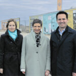 (C) Morgensztern: Gerhard Schuster, Tamara Ehs, Barbara Staudinger und Christoph Wiederkehr in der Seestadt.