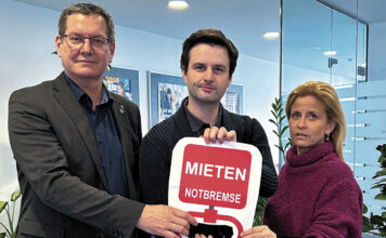 (C) SPÖ 21: Georg Papai, Bernhard Herzog und Astrid Pany fordern von der österreichischen Bundesregierung eine Notbremse bei den Mieten.