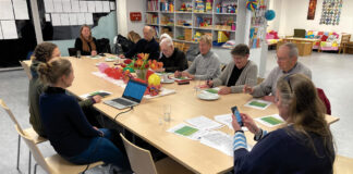 (C) wohnpartner / S.Maienschein: Mit Unterstützung durch wohnpartner besprechen die Anrainer bei der Redaktionssitzung die kommende Ausgabe der „Hansson Palme“.