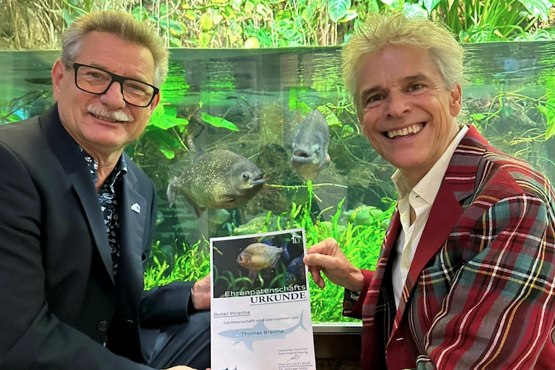 Piranha-Ehrenpatenschaft für Thomas Brezina