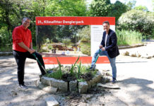 (C) PID/VOTAVA: Spatenstich zum klimafitten Denglerpark mit Stadtrat Jürgen Czernohorszky und Bezirksvorsteher Georg Papai.