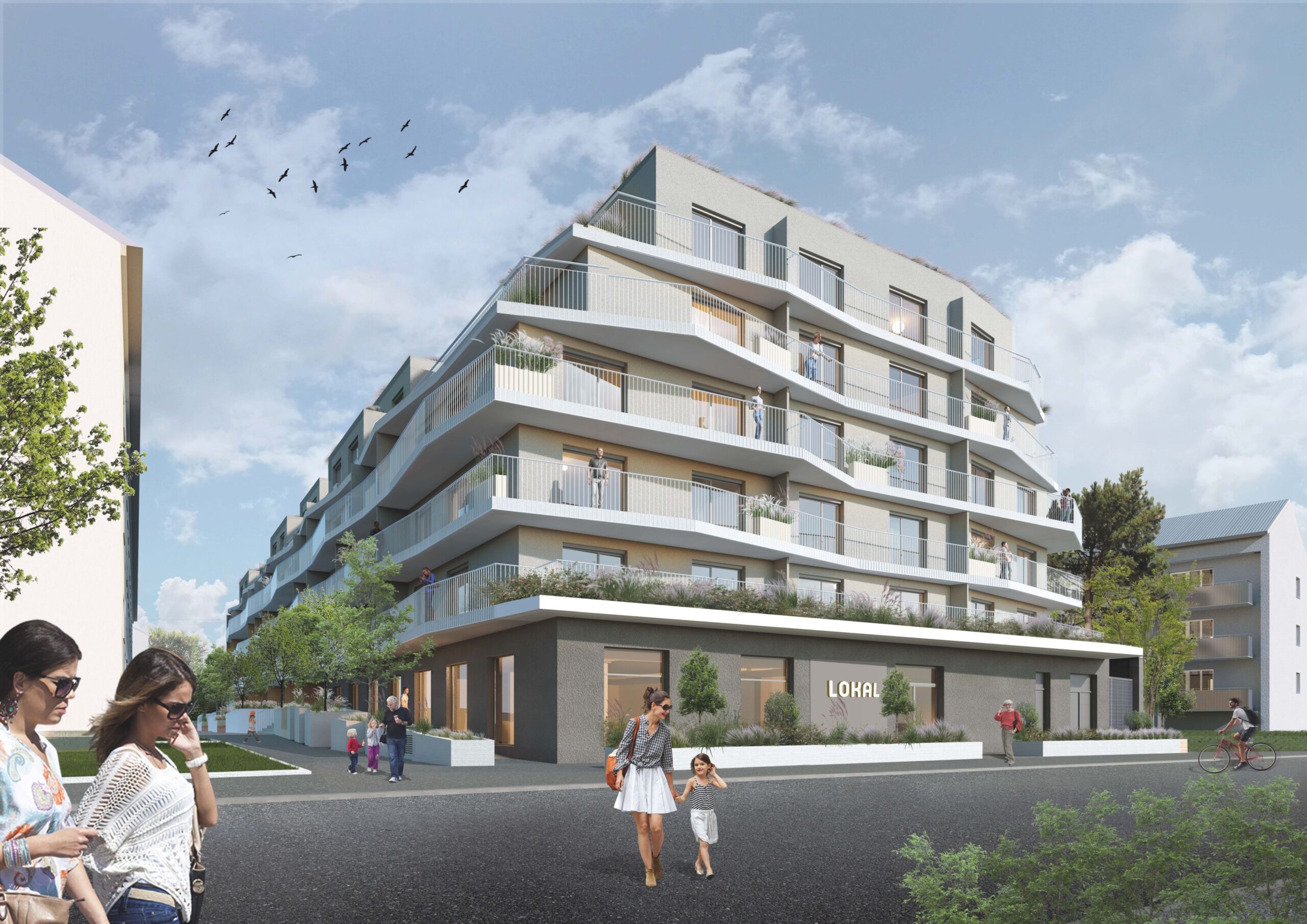 Ein neuer Gemeindebau wächst in den Himmel