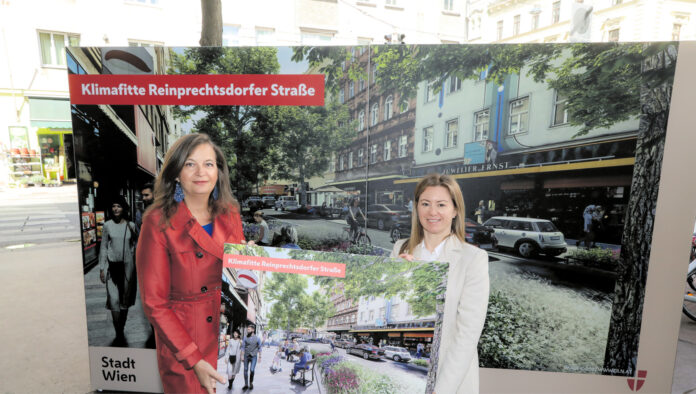 (C) PID / Christian Fürthner: Planungsstadträtin Ulli Sima (l.) mit Bezirksvorsteherin Silvia Jankovic.