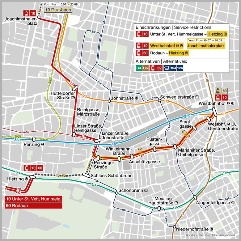 Gleissanierungen auf Straßenbahnlinie 10