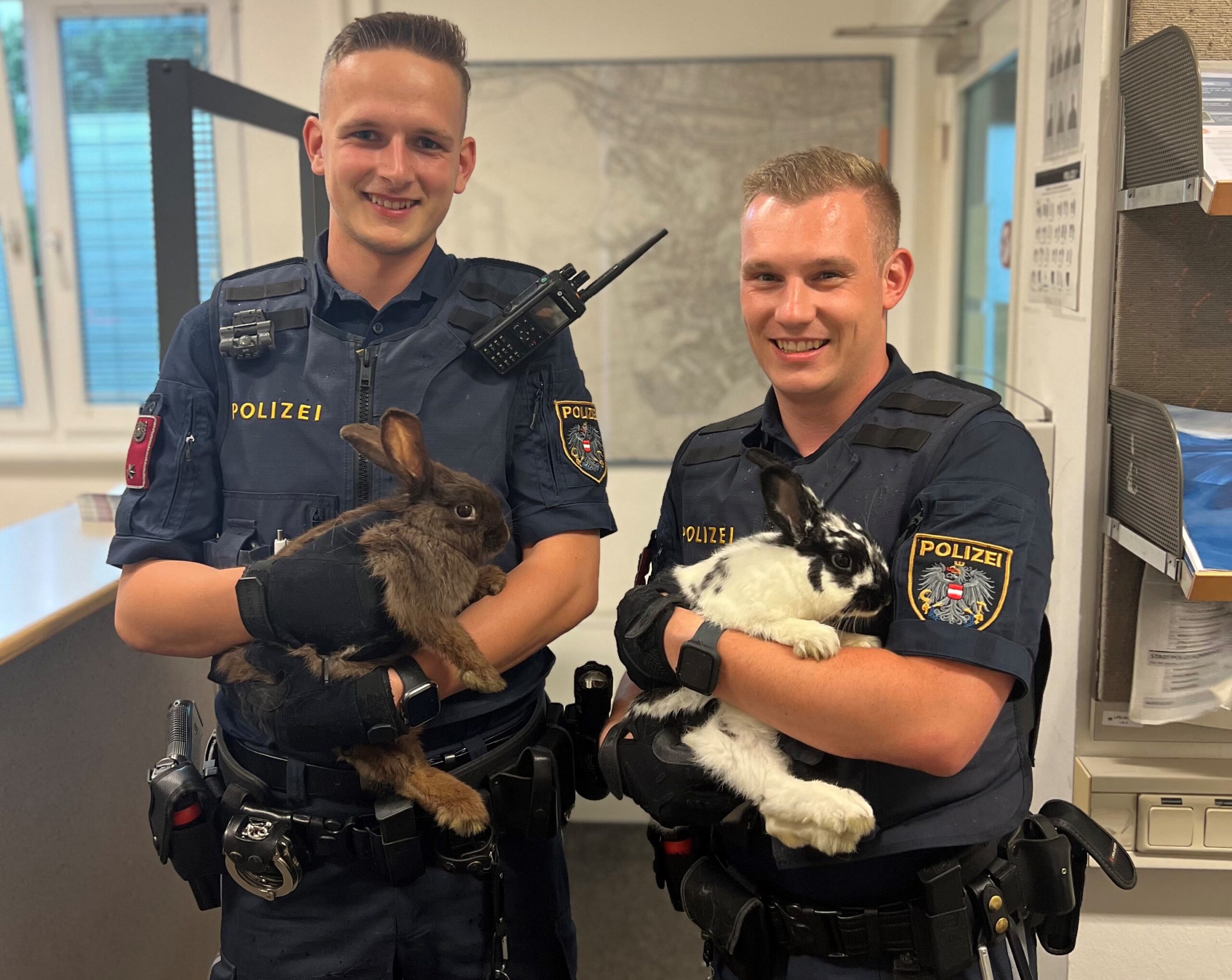 Herzig: Zwei Polizisten als tierische Hasen-Retter