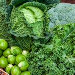 various green cabbages in basket winter Seasonal Vegetables on daylight