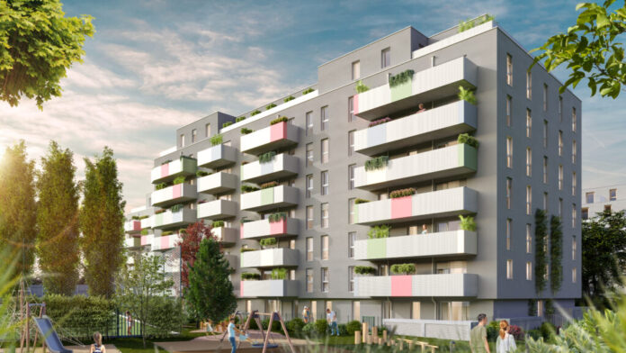 Rendering Grasbergergasse 15 Bauprojekt mit Personen