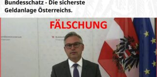 Deep Fake Video zu Bundesminister Brunner und Bundesschatz-Anlage