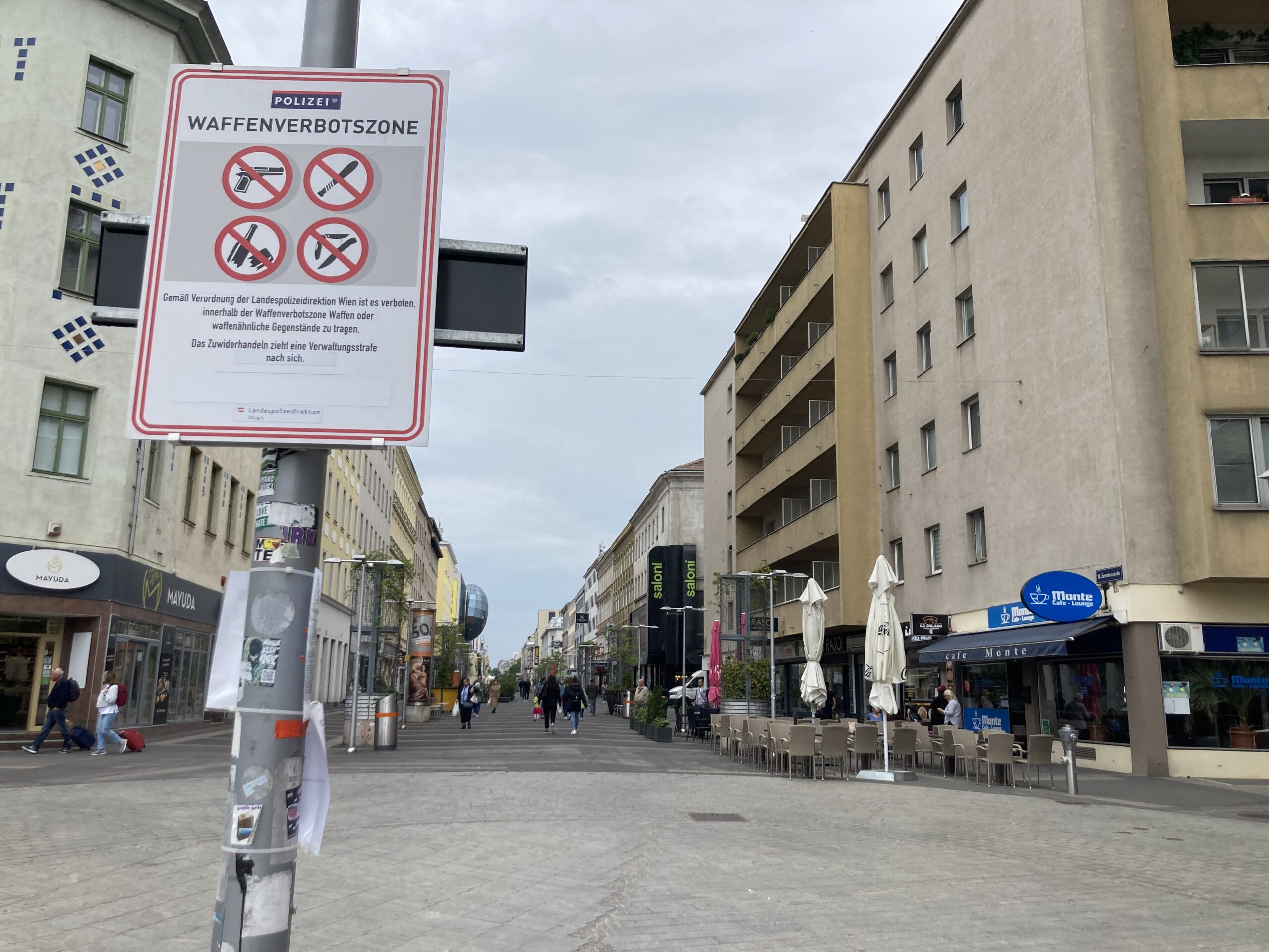 Die Waffenverbotszone in Innerfavoriten wird verlängert