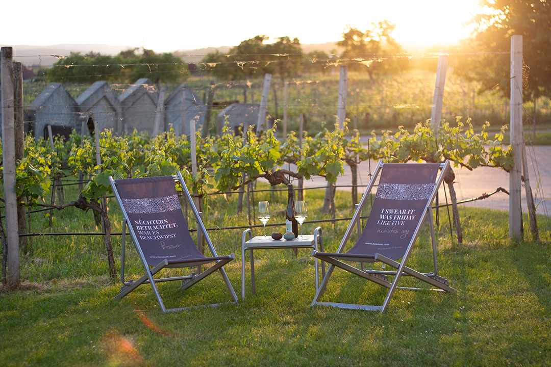 Ein Achterl bei Sonnenuntergang im LOISIUM genießen!