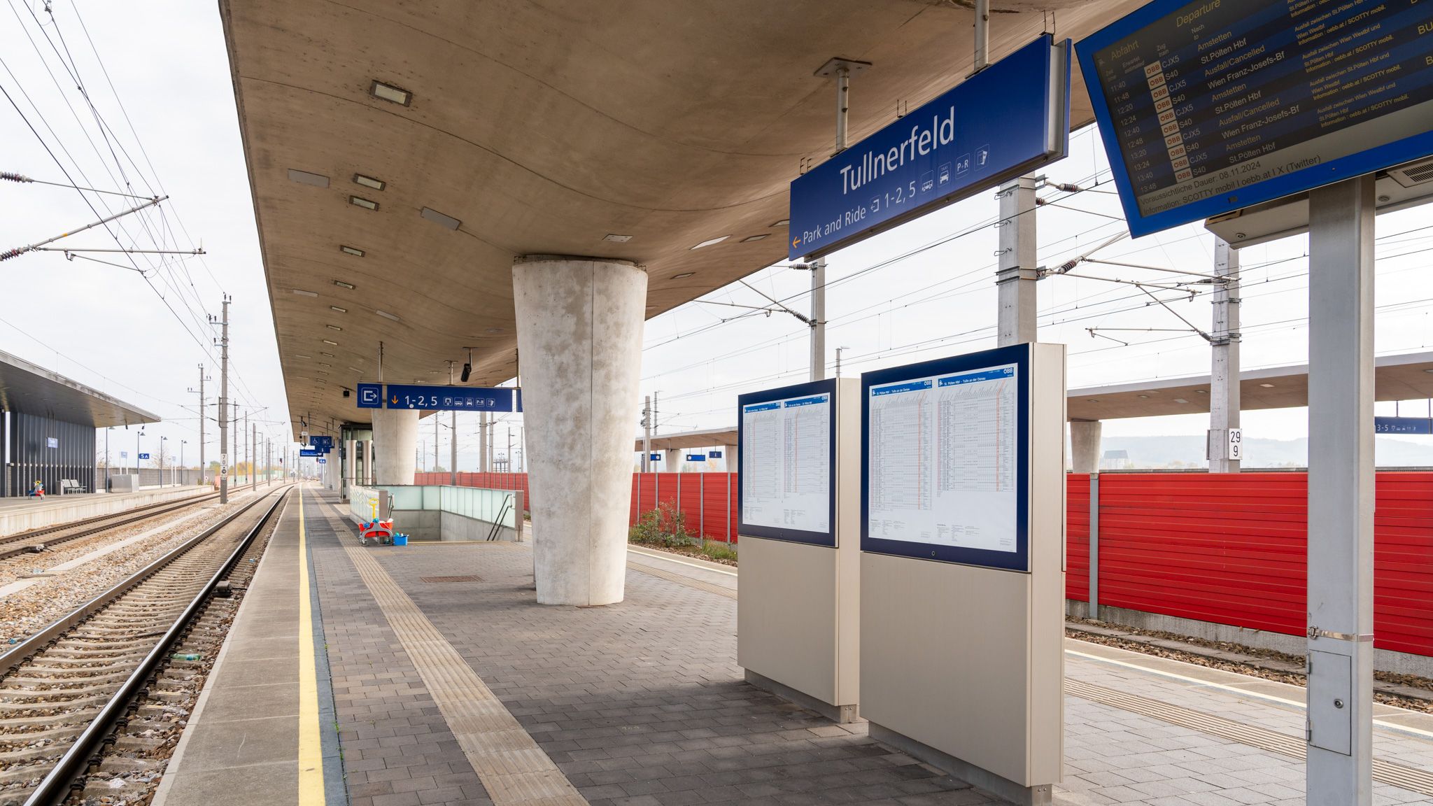 Bahnhof Tullnerfeld ab 4.11. wieder eingeschränkt in Betrieb
