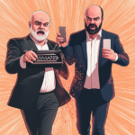 Maschek_EXIT_Midjourney_old typewriter fights with a cellphone