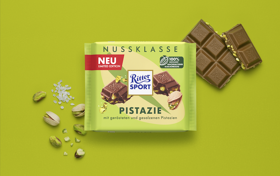Pistazie im Quadrat: Neue Limited Edition von RITTER SPORT