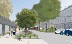 Erholsames Grün: Klimafitte Umgestaltung eines Teils der Simmeringer Hauptstraße. ©