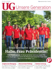 Cover des Mitgliedermagazins des Pensionistenverbandes Österreichs mit der neuen PVÖ-Präsidentin Birgit Gerstorfer