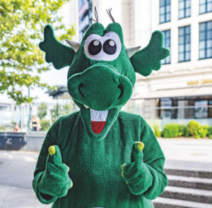 Drachenmaskottchen Ingo von Interspar,© Interspar