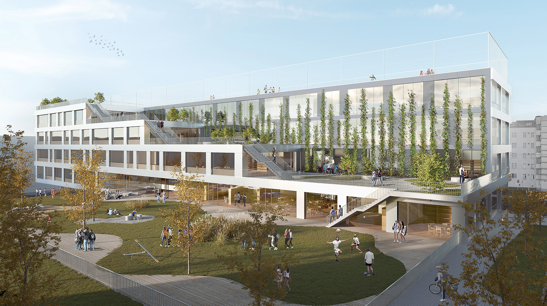 Neue AHS im Village im Dritten: Nachhaltige Schule entsteht