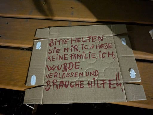 Brief der Hund Kilian bei der Aussetzung beigelegt wurde