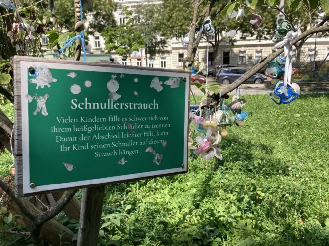 Seit 2022 steht in Meidling ein Schnullerbaum © Berger