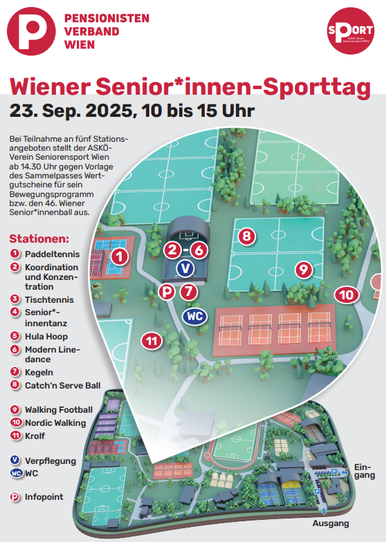 Von Krolf bis Paddeltennis - so finden Sie die Bewegungsangebote auf dem Gelände. © PVÖ-Wien