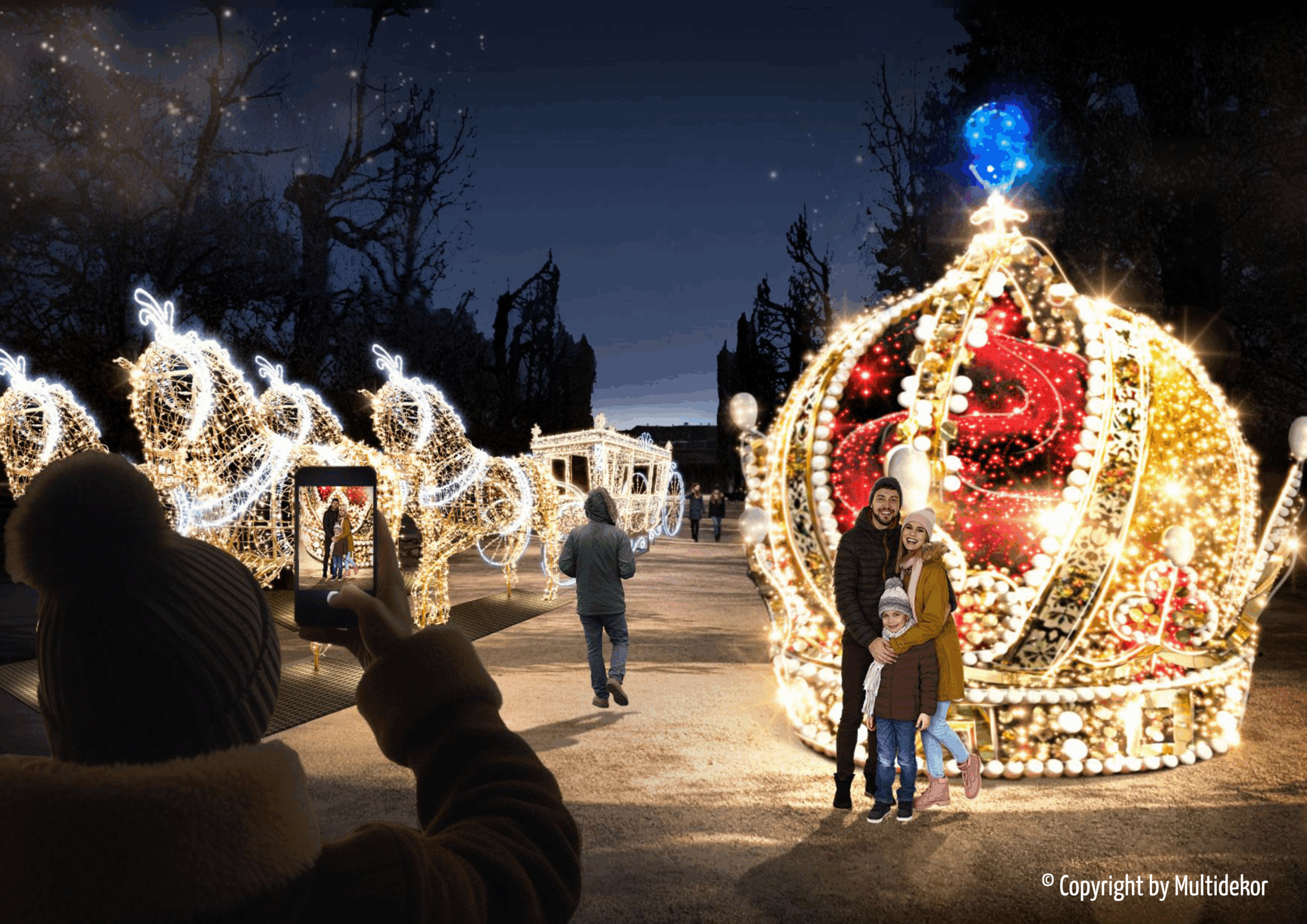 Im Winter wird der Schlosspark Schönbrunn zum Lichtermeer