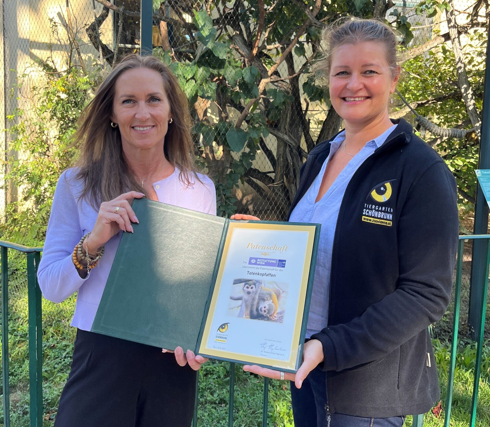 Bestattung Wien verlängert Patenschaft für Totenkopfaffen