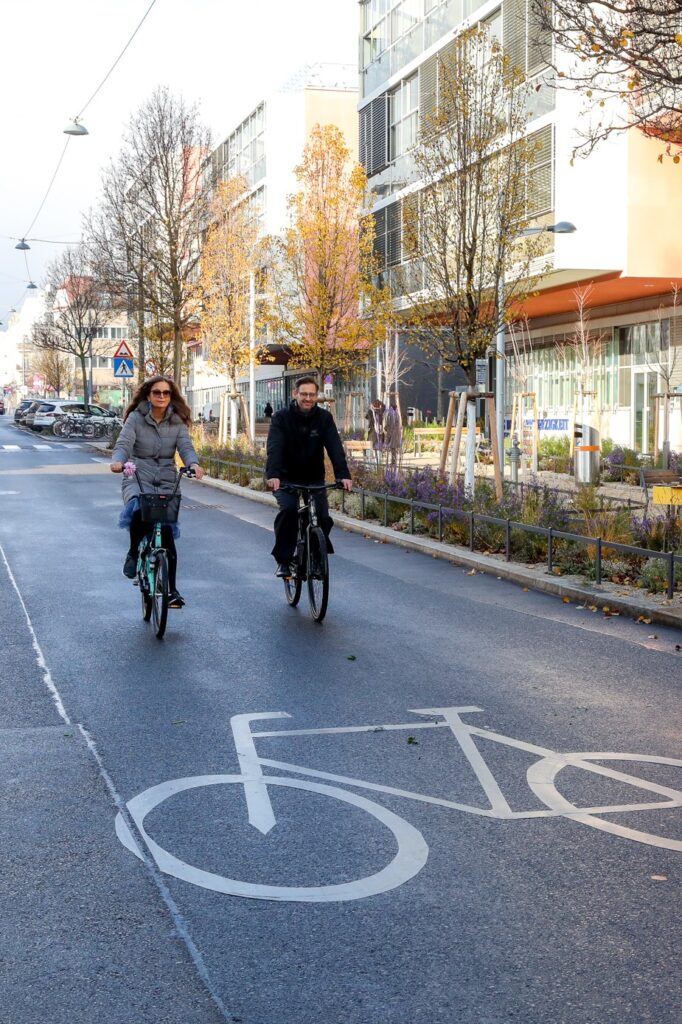 Neuer Radweg Geblergasse/Seeböckgasse