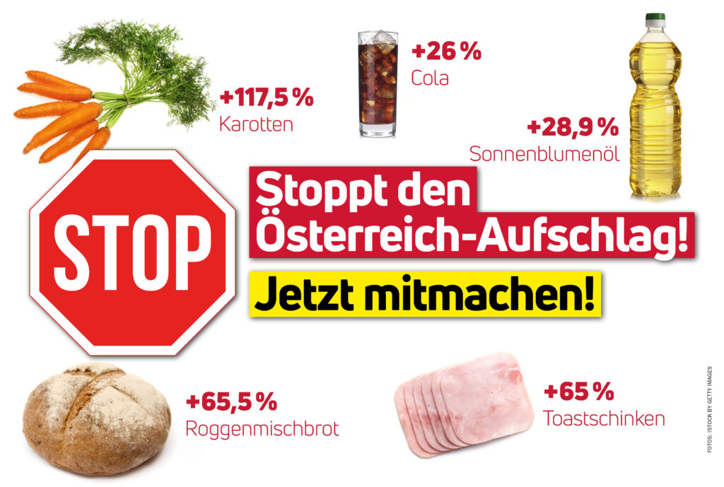 Zu teuer: Hohe Preisunterschiede im Vergleich zu Deutschland bei identen Lebensmitteln oder Drogeriemarktprodukten. © PVÖ/iStock by Getty Images