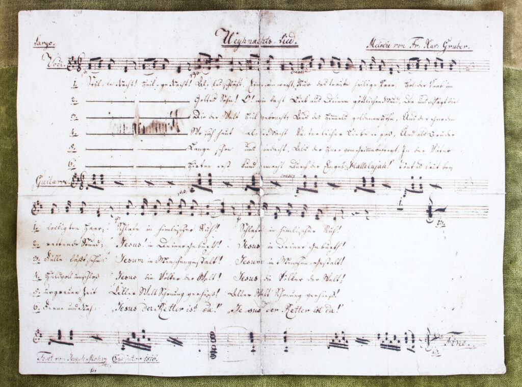 Das Autograph von Stille Nacht, Heilige Nacht von 1818. © Salzbuger Land Tourismus/Salzburg 