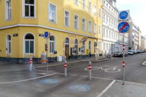 Der neue Radweg in der Rinnböckstraße © Mobilitätsagentur Wien