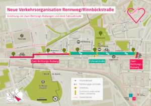 Radachse Rinnböckstraße-Rennweg © Mobilitätsagentur Wien