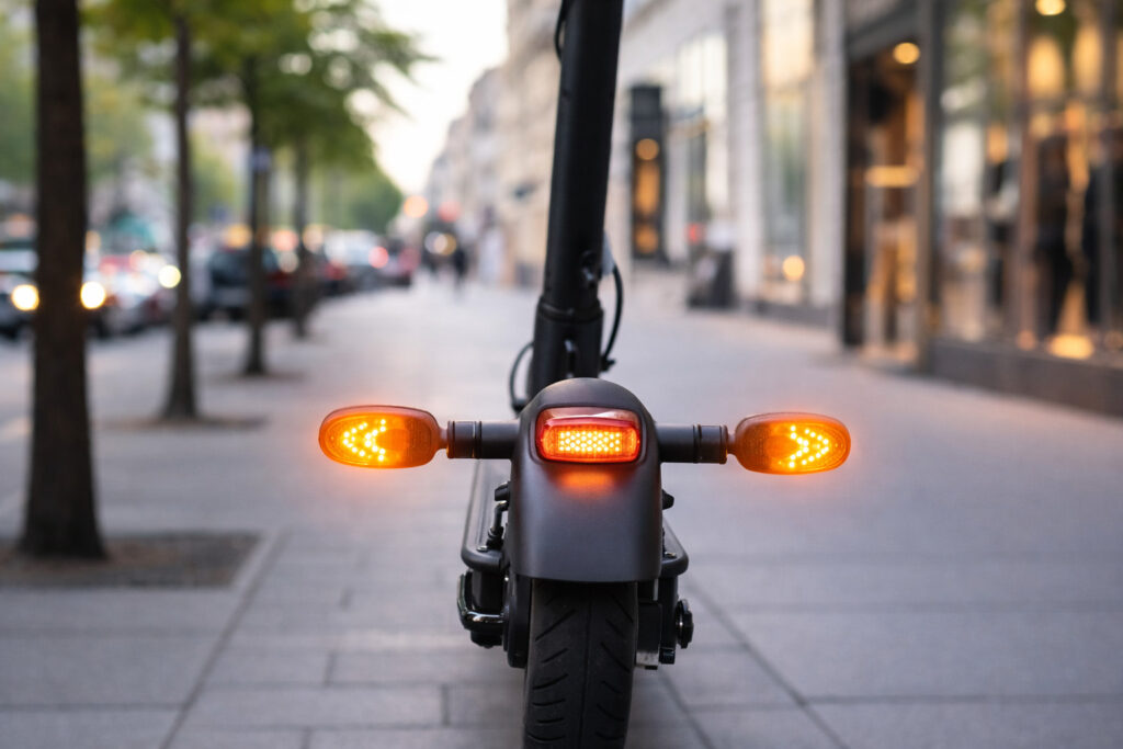 Ab Mai 2026 sind Blinker am E-Scooter verpflichtend. © KI-generiert mit ChatGPT