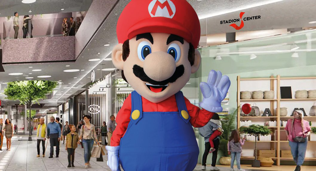 Selfie mit Super-Mario beim Fasching im Stadion Center