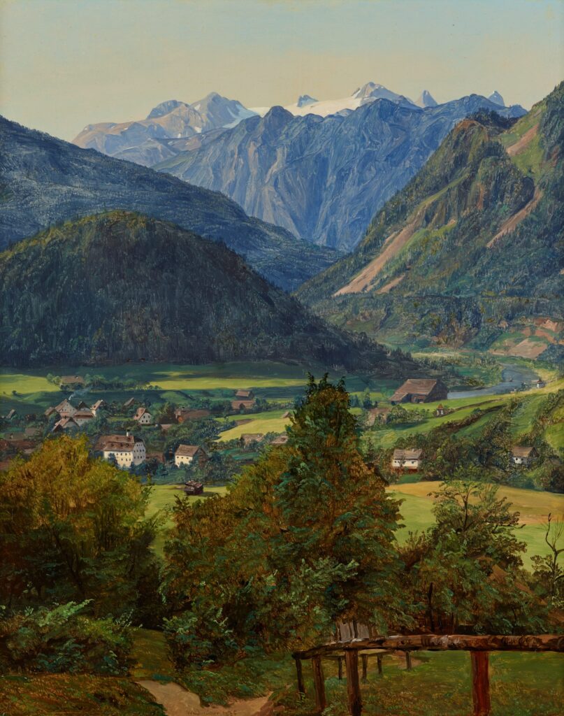 Ferdinand Georg Waldmüller, Der Dachstein vom Sophien-Doppelblick bei Ischl, 1835. © Foto: Johannes Stoll/Belvedere, Wien