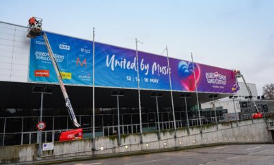 Neuer Look: Stadthalle macht sich bereit für den Song Contest