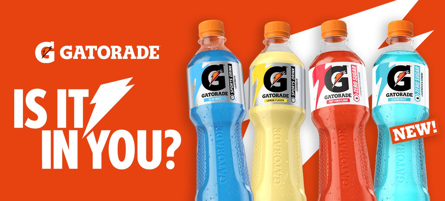 1. April: Eisblauer Frischekick von Gatorade