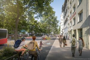 So einladend wird sich die Landstrasser Hauptstraße in Zukunft präsentieren © ZOOMVP.AT / Mobilitätsagentur Wien