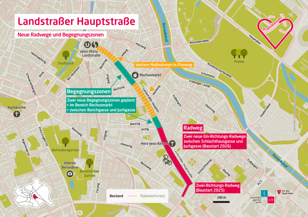 Klimafitte Neugestaltung der Landstraßr Hauptstraße: die Maßnahmen im Detail. © Mobilitätsagentur Wien